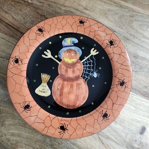 Gates Halloween Stacked Pumpkin Jack-O-Lantern Serving Plate Dish